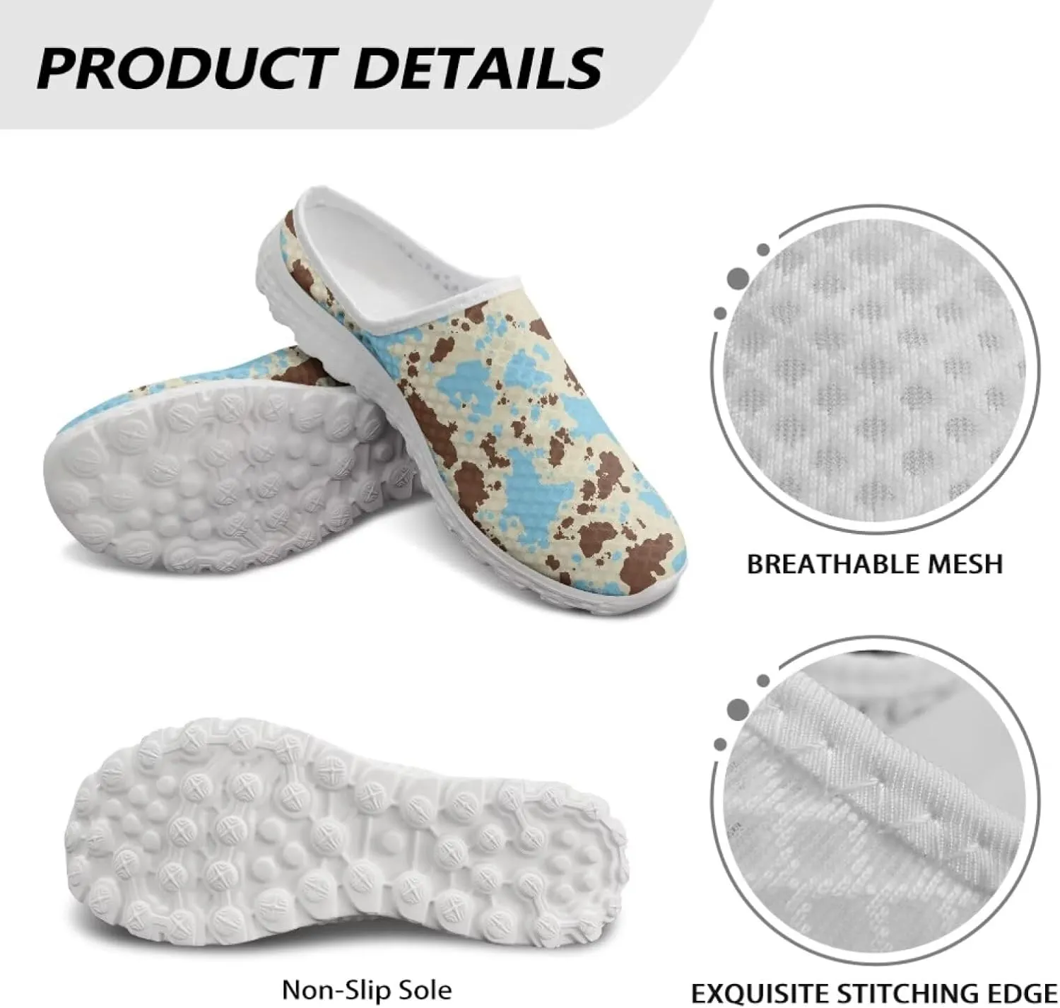 UNICEU Women Mules Shoes Slip On Open Back Mesh Sneakers Non Slip Backless Breathable House Slippers for Running Walking