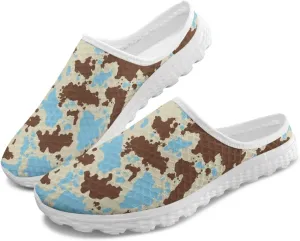 UNICEU Women Mules Shoes Slip On Open Back Mesh Sneakers Non Slip Backless Breathable House Slippers for Running Walking
