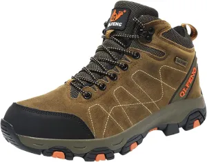 Unisex Hiking Boots High Top Lace Up Lightweight Waterproof Outdoor Trekking Camping Trail Hiking Boots Non Slip Rubber Outsole Soft Memory Foam Midsole Sneakers Comfy Daily Walking Work Shoes