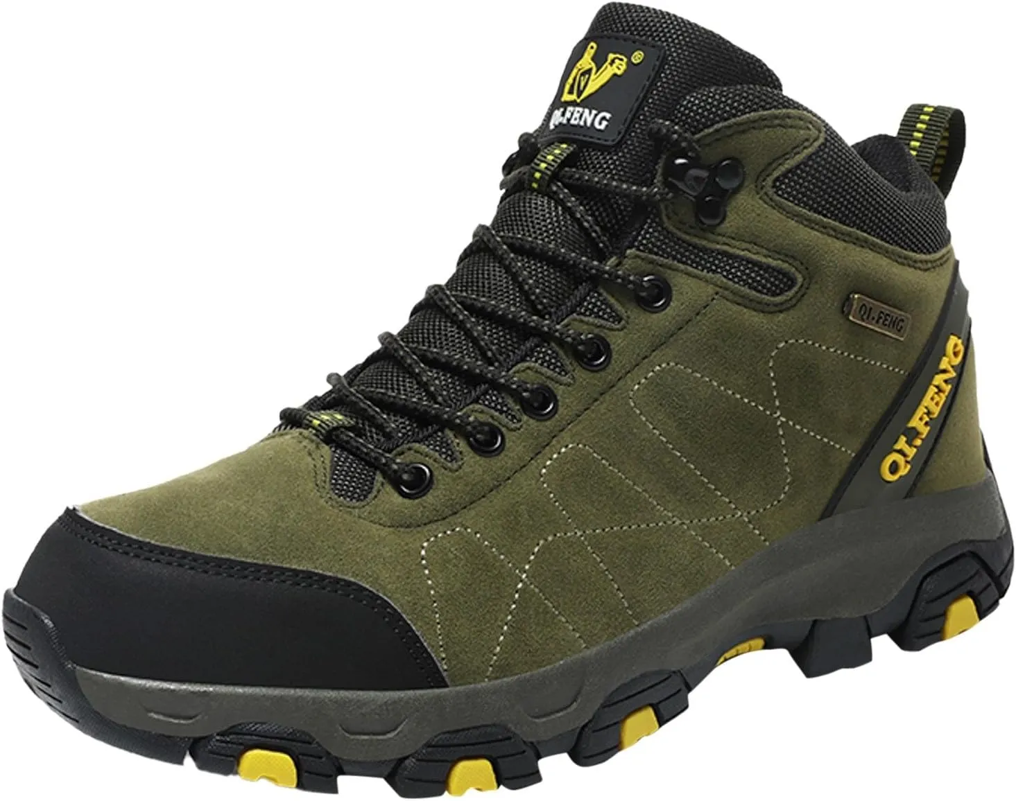 Unisex Hiking Boots High Top Lace Up Lightweight Waterproof Outdoor Trekking Camping Trail Hiking Boots Non Slip Rubber Outsole Soft Memory Foam Midsole Sneakers Comfy Daily Walking Work Shoes
