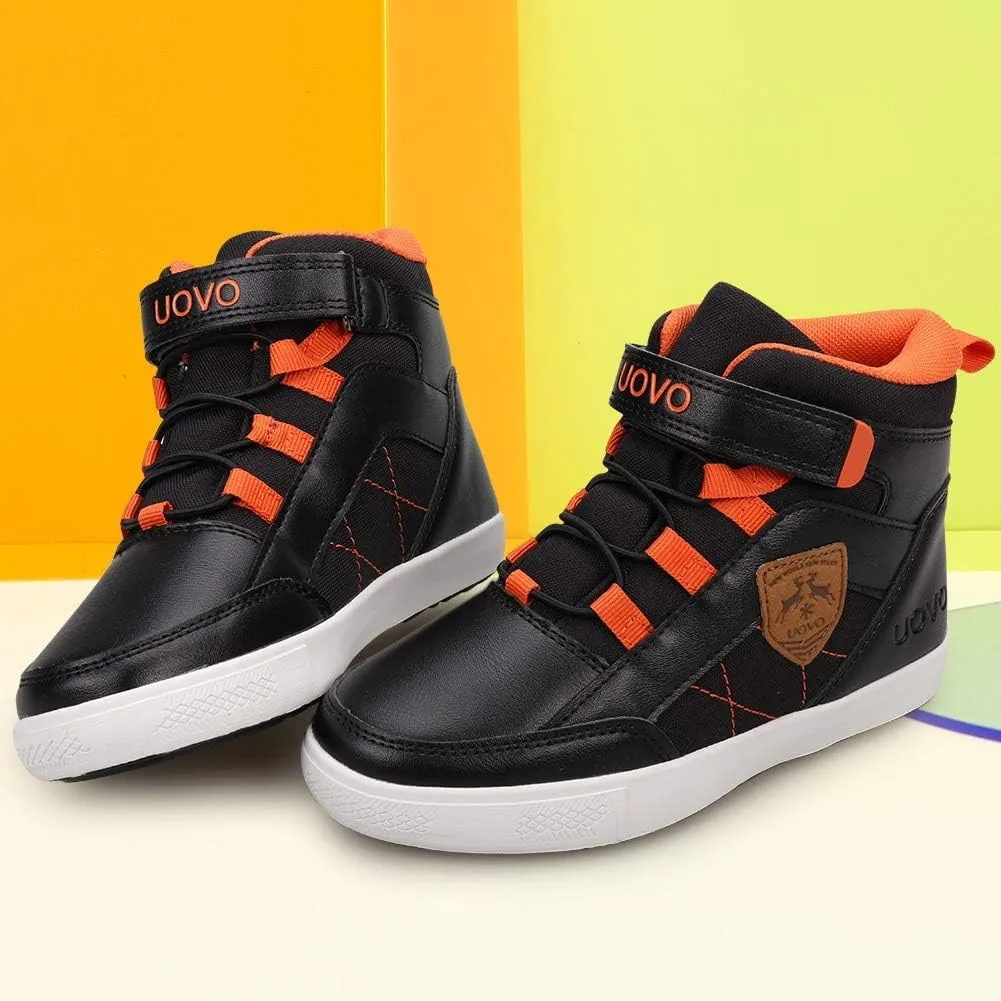 UOVO Kids Boys Shoes Water Resistant Boots Non-Slip Mid-Top Skateboarding Childern Athletic (Little/Big Kids)