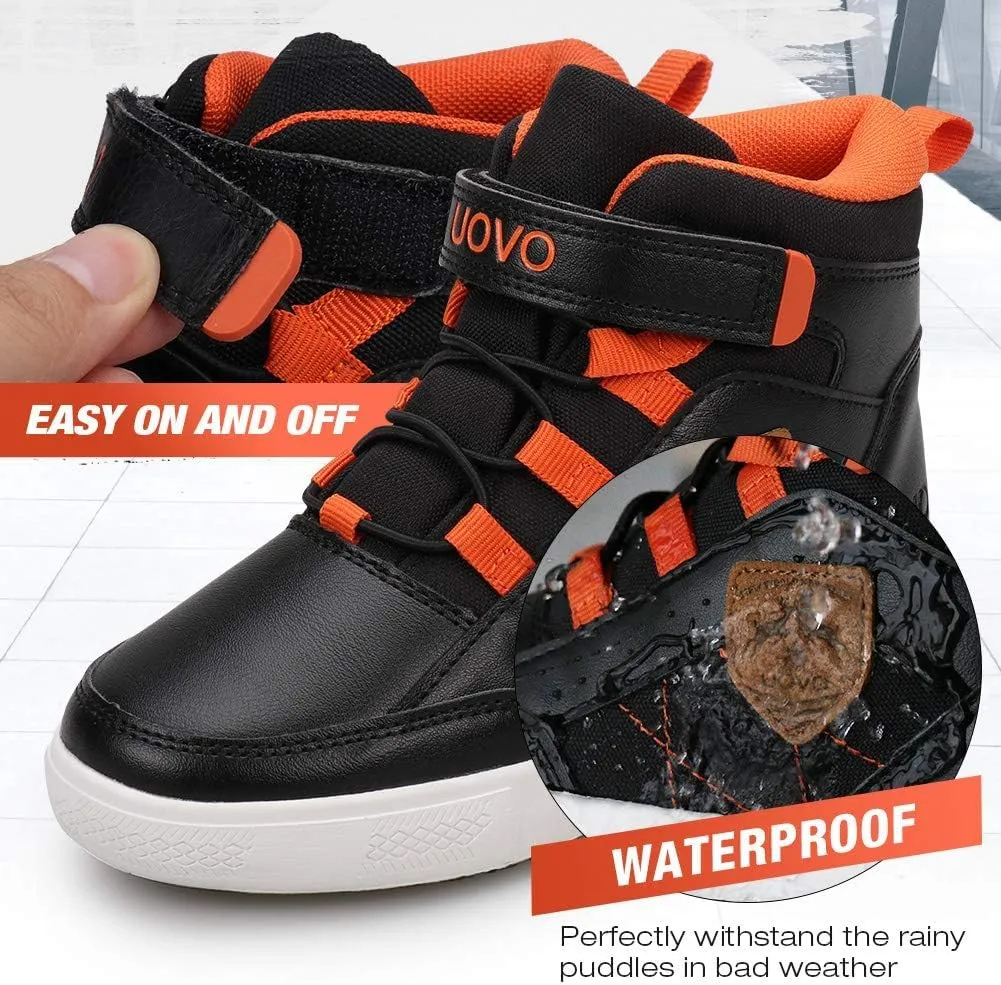 UOVO Kids Boys Shoes Water Resistant Boots Non-Slip Mid-Top Skateboarding Childern Athletic (Little/Big Kids)