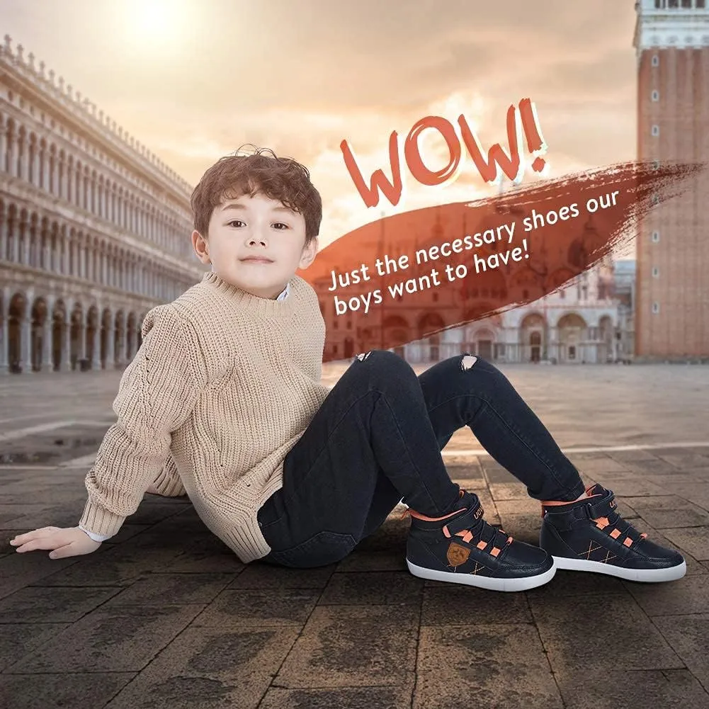 UOVO Kids Boys Shoes Water Resistant Boots Non-Slip Mid-Top Skateboarding Childern Athletic (Little/Big Kids)