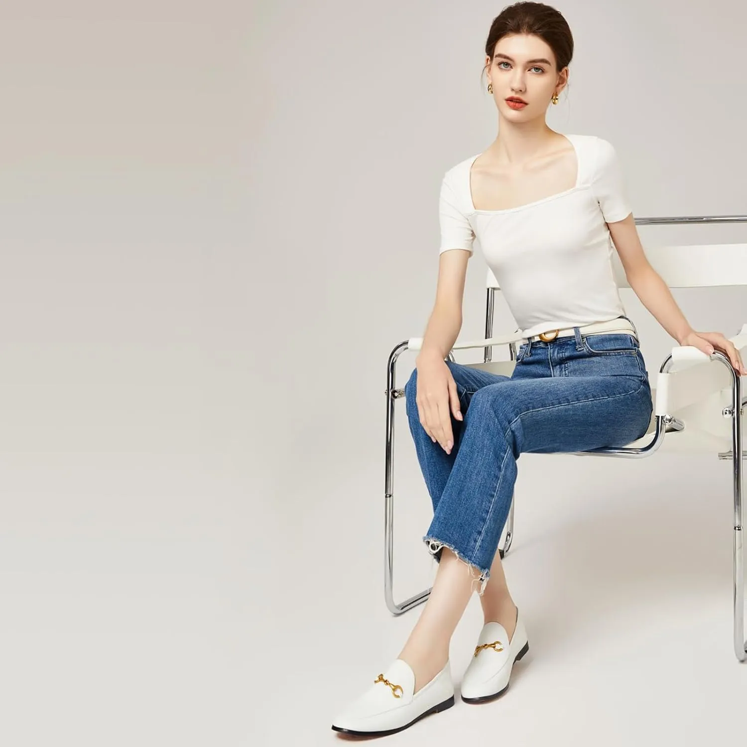 Vertundy Loafers for Womens Low Heel Flats Loafers