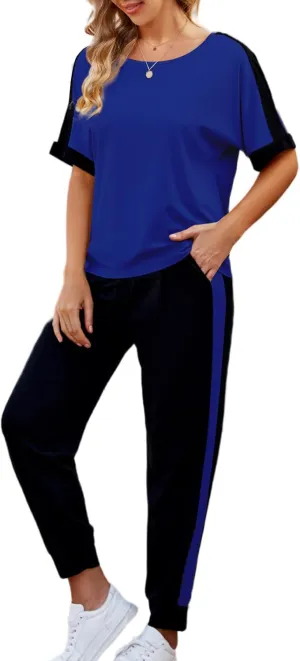 VIMPUNEC Women 2 Piece Outfits Summer Casual Lounge Sets Soft Sweatsuits Trendy Matching Sets