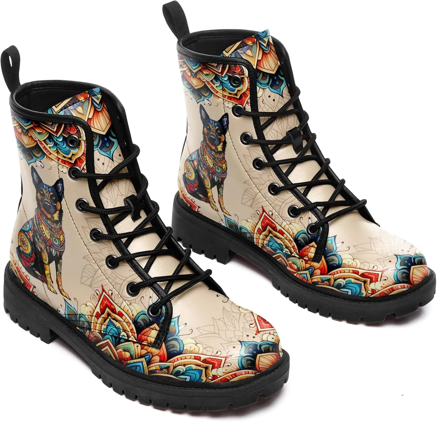 Vintage Bohemian Combat Boots Comfortable High-Top Ankle Booties for Women Men Fashion Casual Festival Winter Footwear