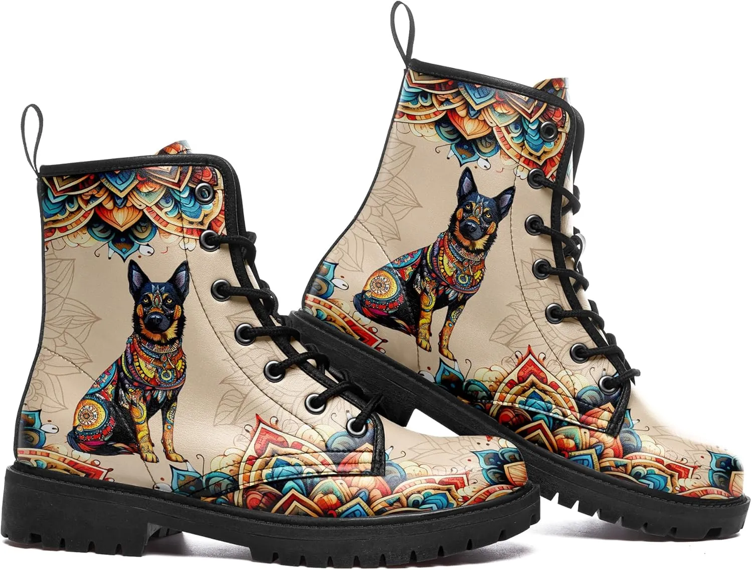 Vintage Bohemian Combat Boots Comfortable High-Top Ankle Booties for Women Men Fashion Casual Festival Winter Footwear