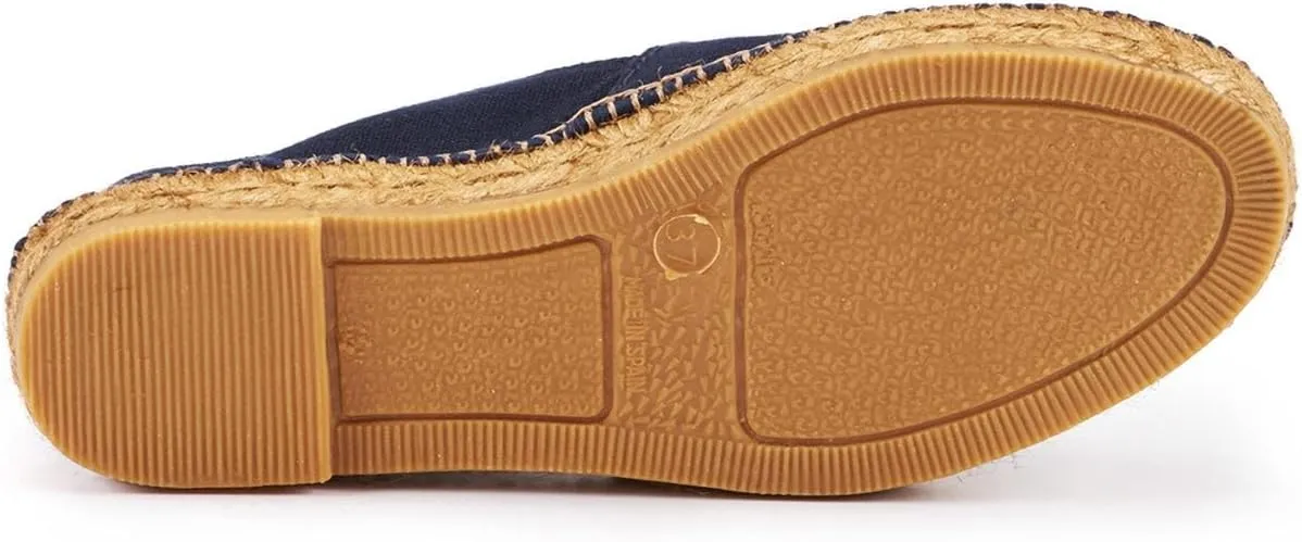 VISCATA Barceloneta Espadrille Canvas Women's Flat Slip On Shoes Handmade in Spain Fashionable Organic Cotton Canvas Lightweight Material with 100% Natural Jute Midsole for All Casual Occasions
