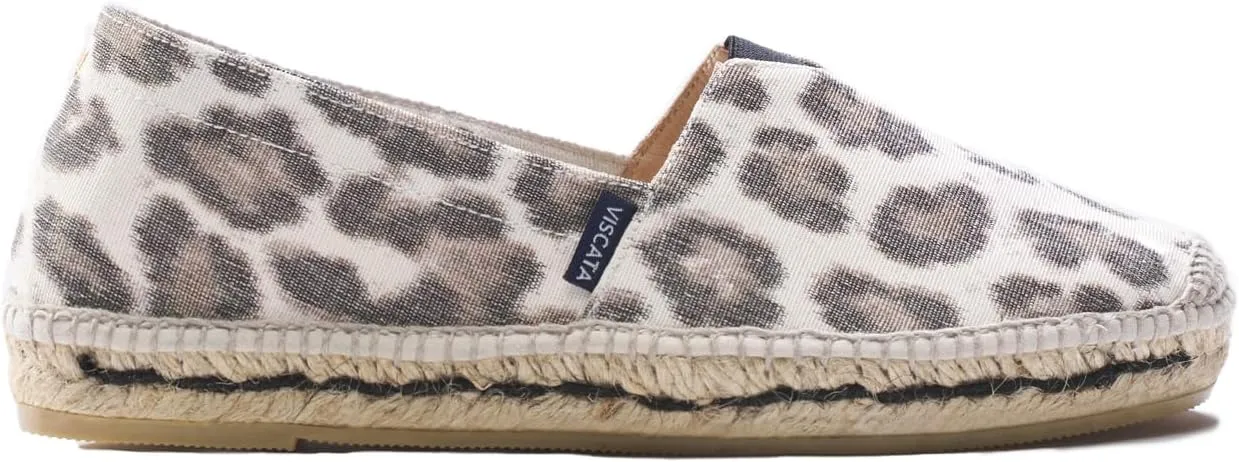 VISCATA Barceloneta Espadrille Canvas Women's Flat Slip On Shoes Handmade in Spain Fashionable Organic Cotton Canvas Lightweight Material with 100% Natural Jute Midsole for All Casual Occasions