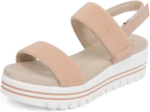 VJH confort Women's Wedge Sandals, Open Toe Ankle Strap Casual Platform Sandals