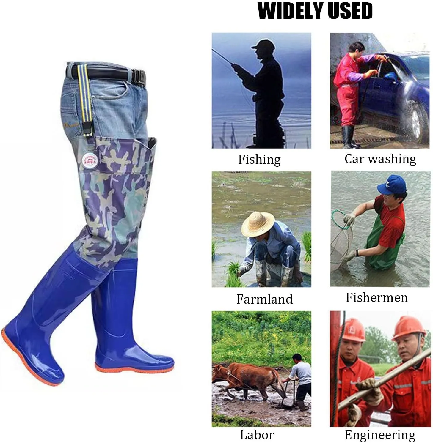 Waterproof Hip Waders Wading Boots Lightweight Fit Fishing Boots for Men Women Outdoor Swamp Stream Camping