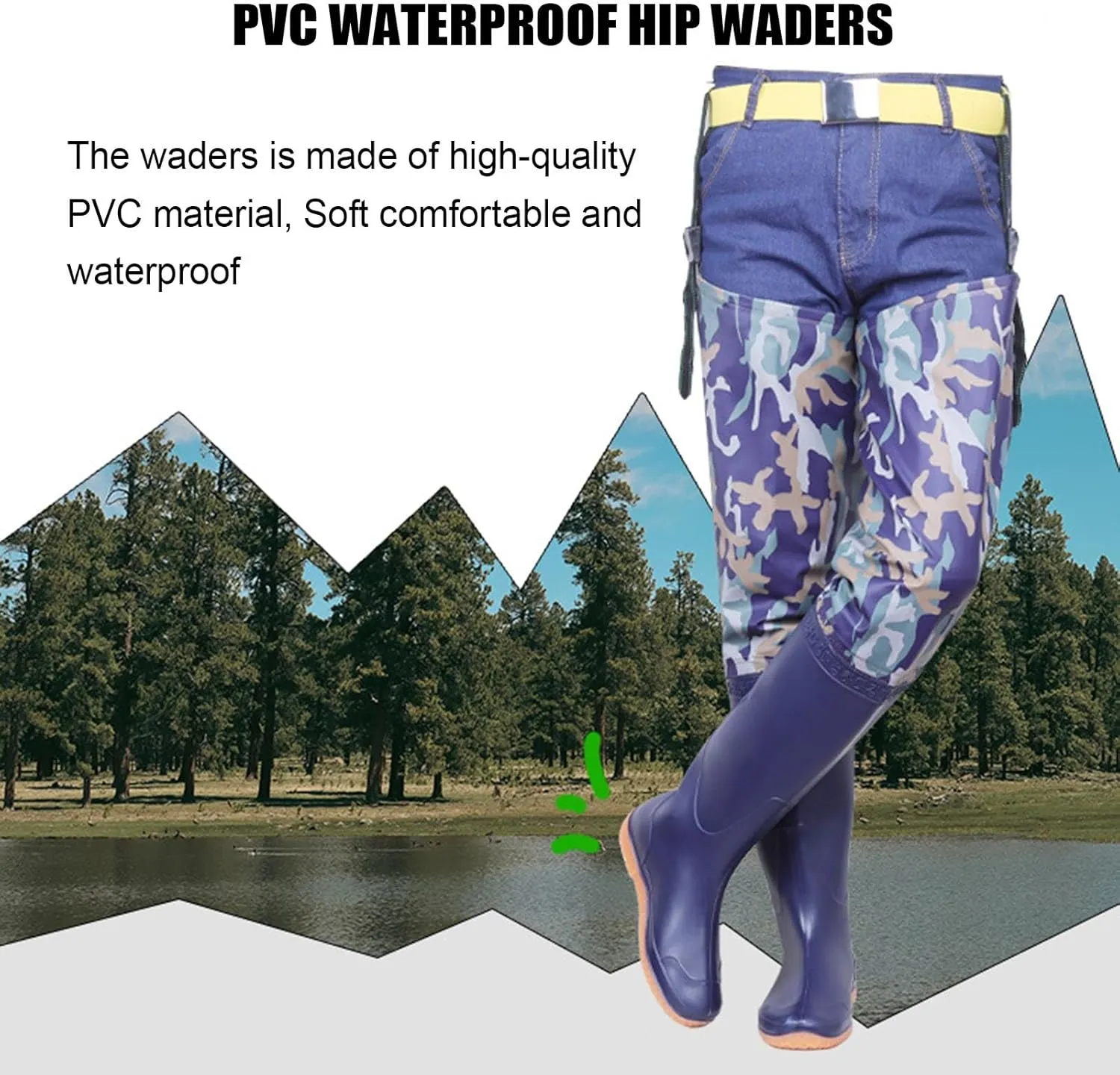 Waterproof Hip Waders Wading Boots Lightweight Fit Fishing Boots for Men Women Outdoor Swamp Stream Camping