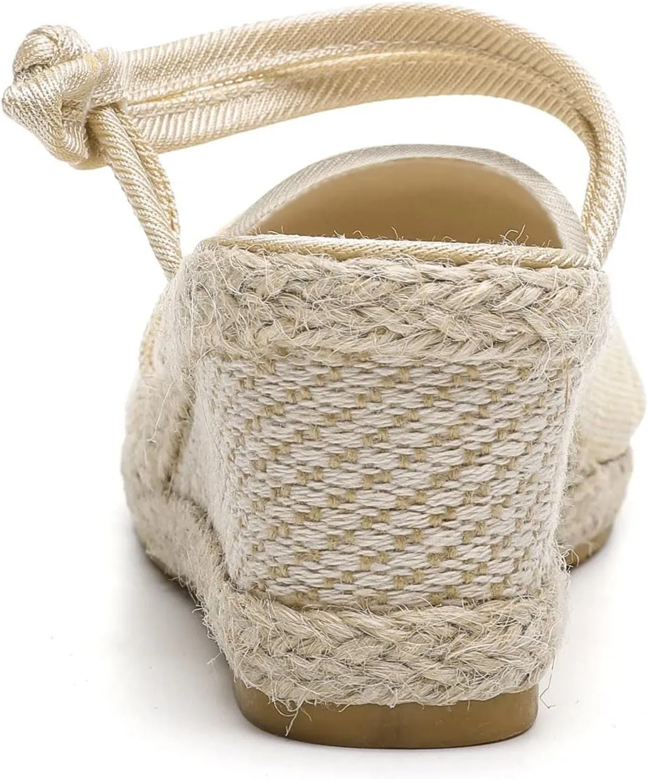 Wedge Sandals for Women Closed Toe Wedge Heels Sandals Retro Casual Buckle Strap Sandal Platform Summer Shoes