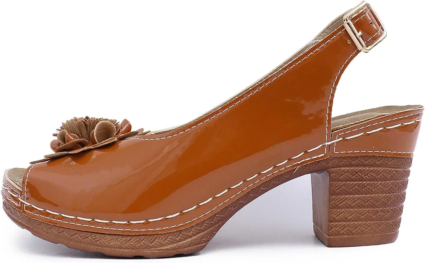 Wedge Sandals for Women Summer Dressy Open Toe Ankle Strap Slingback Chunky Block High Heeled Platform Sandal Summer Dress Pump Shoes