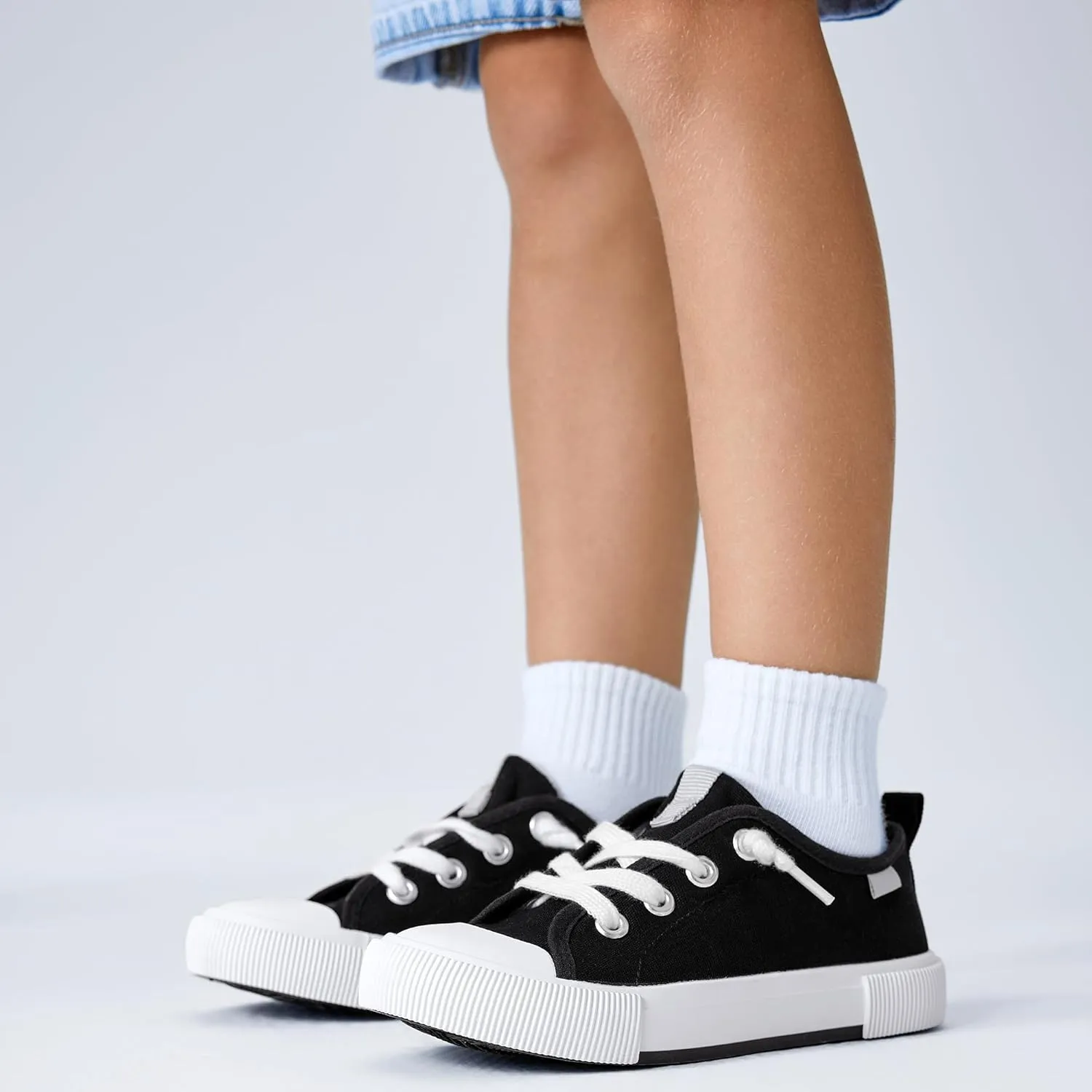 Weestep Kids' Cotton Slip-On Canvas Sneakers - Fashion Casual Shoes with Optional Laces for Girls, Boys, Toddler and Little Kid