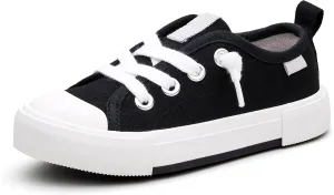 Weestep Kids' Cotton Slip-On Canvas Sneakers - Fashion Casual Shoes with Optional Laces for Girls, Boys, Toddler and Little Kid