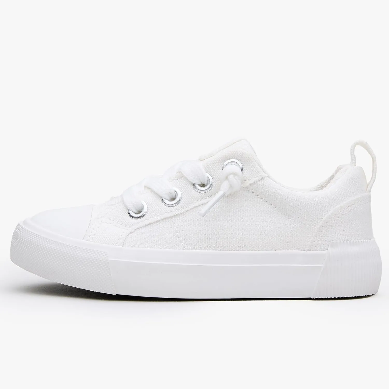 Weestep Kids' Cotton Slip-On Canvas Sneakers - Frayed-Seam Casual Shoes with Optional Laces for Boys and Girls