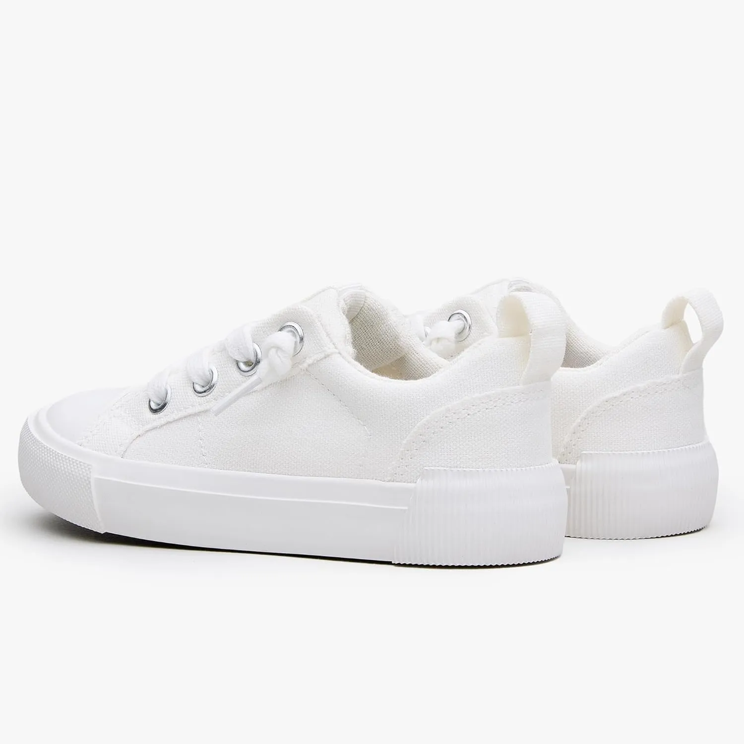 Weestep Kids' Cotton Slip-On Canvas Sneakers - Frayed-Seam Casual Shoes with Optional Laces for Boys and Girls