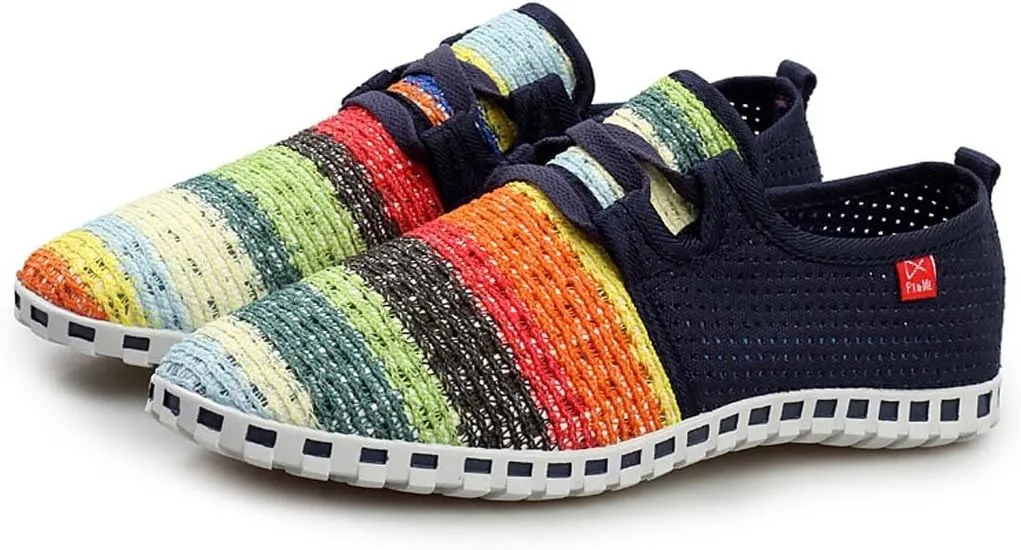 WENJHEN Men Flats Espadrilles Canvas Shoes Loafers Athletic Knitted Casual Plims