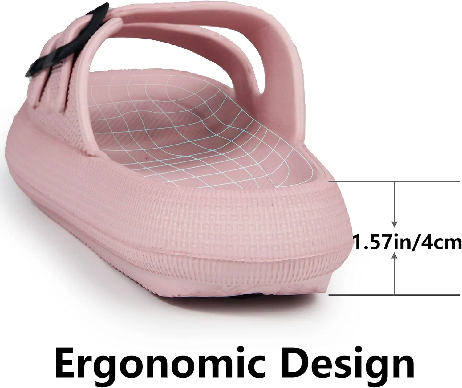 Weweya Sandals for Women and Men - Pillow Slippers - Double Buckle Adjustable Slides - EVA Flat Sandals