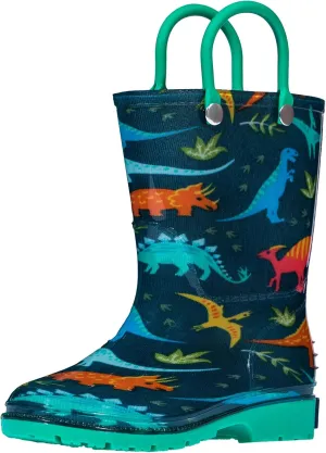 Wildkin Kids Rain Boots – 100% Waterproof with Slip-Resistant Tread & Easy Pull Handles