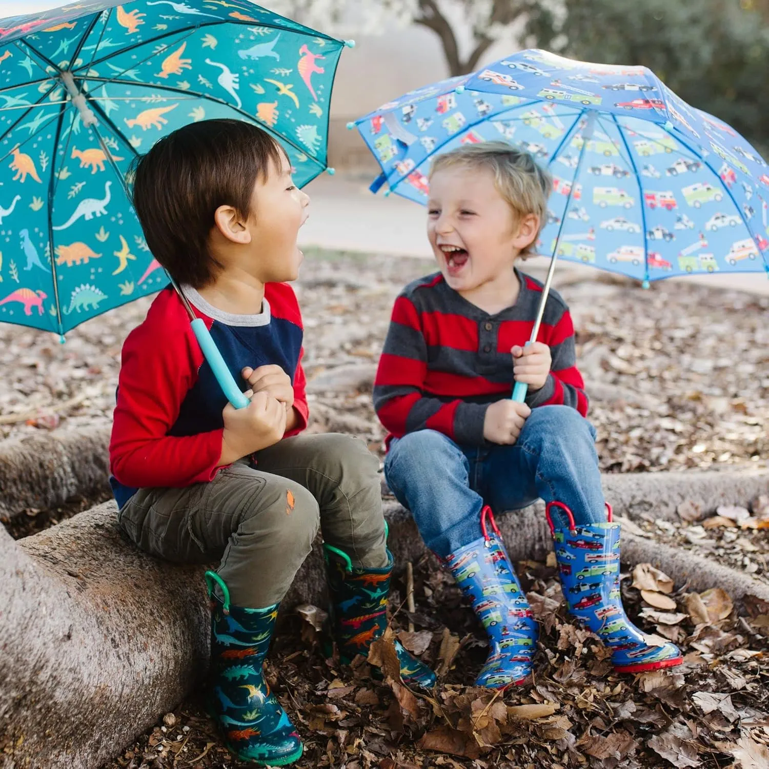 Wildkin Kids Rain Boots – 100% Waterproof with Slip-Resistant Tread & Easy Pull Handles