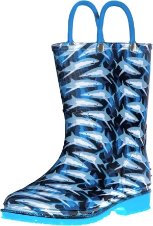 Wildkin Kids Rain Boots – 100% Waterproof with Slip-Resistant Tread & Easy Pull Handles