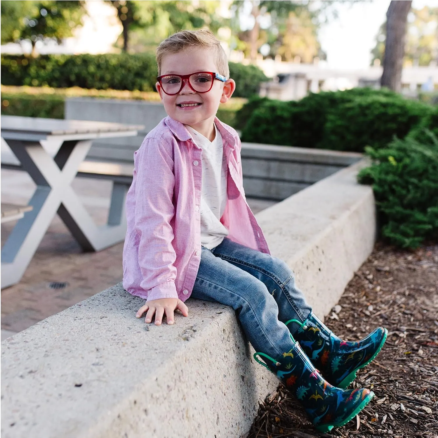 Wildkin Kids Rain Boots – 100% Waterproof with Slip-Resistant Tread & Easy Pull Handles