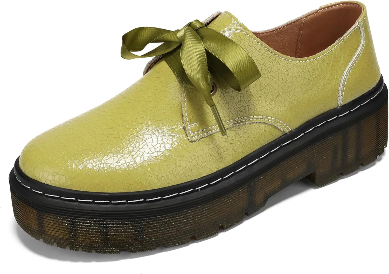 Women Lace-up Platform Chunky Loafers Classic Lug Sole Oxford Shoes Business Work Office Dress Shoes