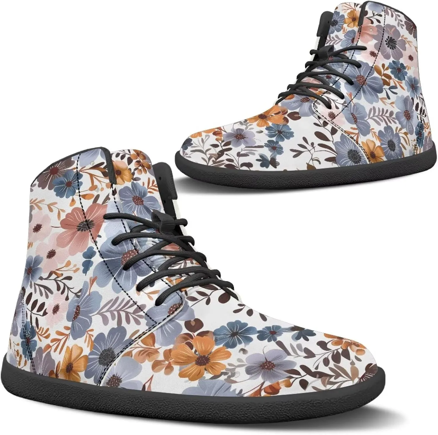 Women Men High Top Barefoot Shoes Lace Up Anti-Slip Active Sneakers