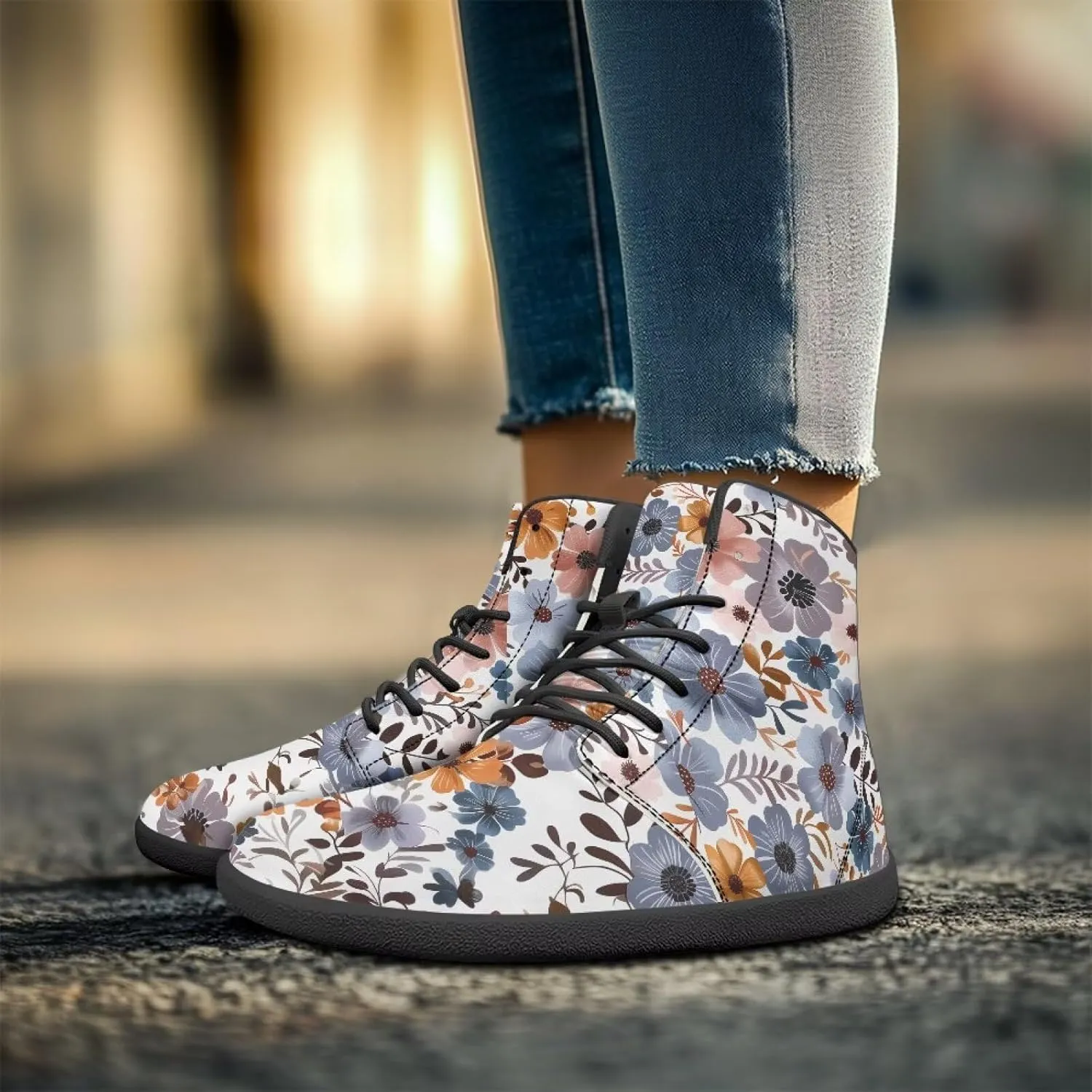Women Men High Top Barefoot Shoes Lace Up Anti-Slip Active Sneakers