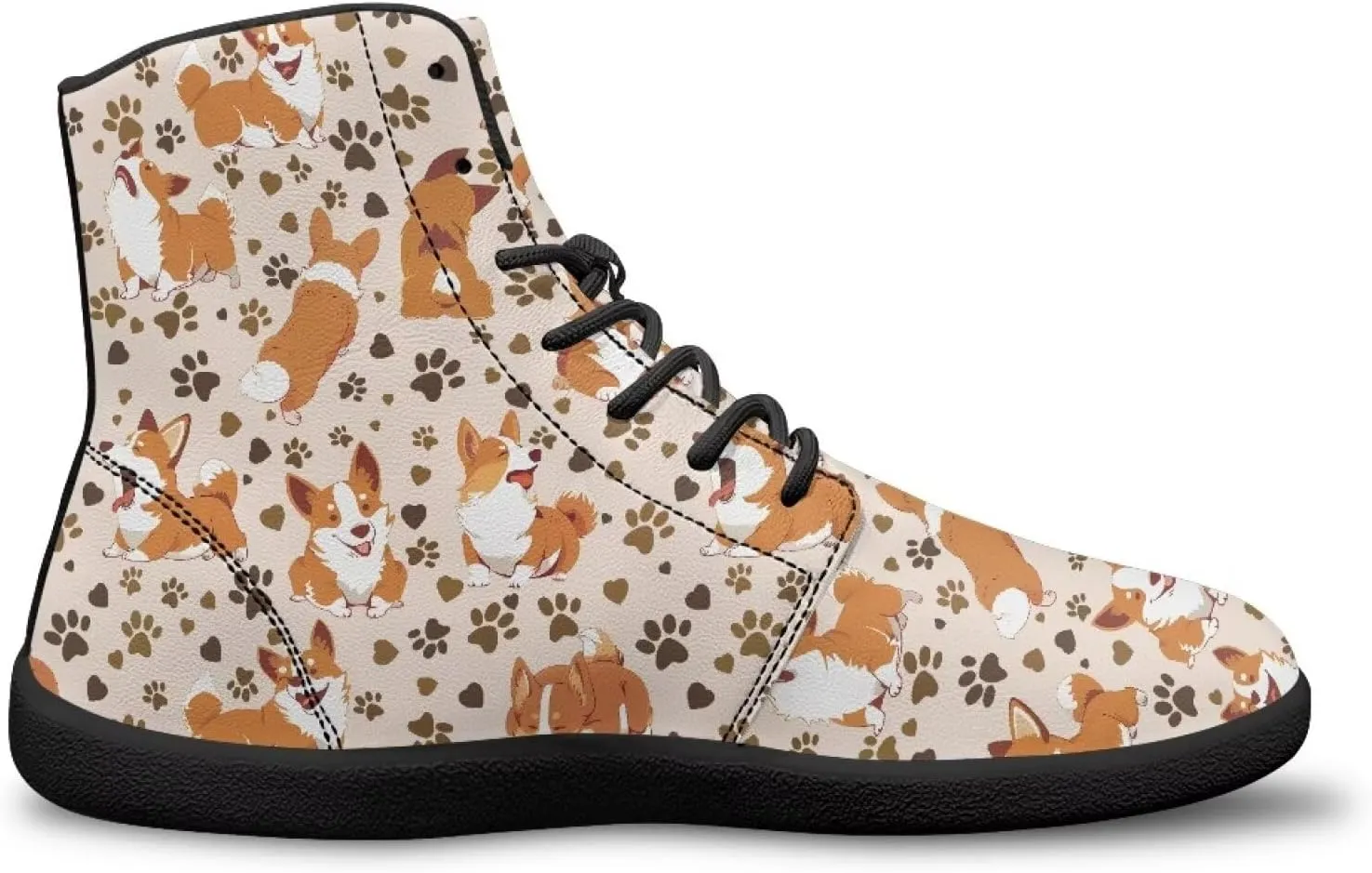 Women Men Running Shoes High Top Barefoot Sneakers Leather