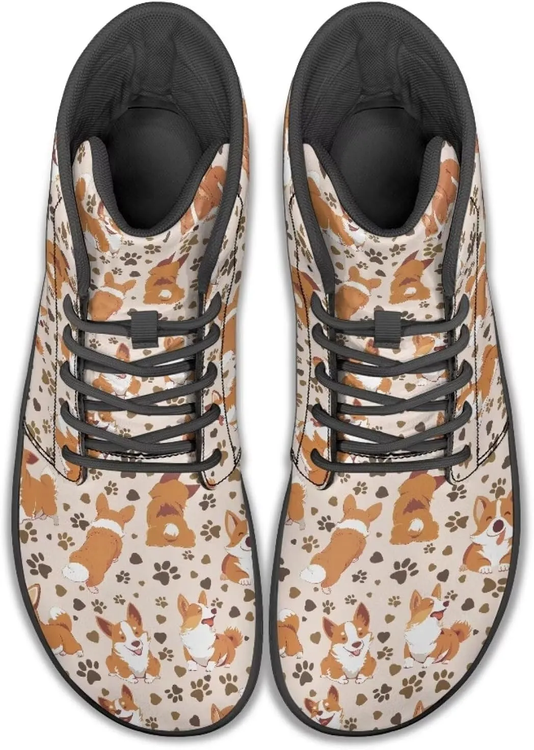 Women Men Running Shoes High Top Barefoot Sneakers Leather