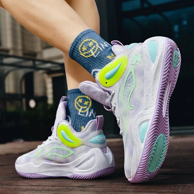 Women Mens Basketball Shoes Fashion Athletic Sneakers Unisex Outdoor Sport Shoes High Top Anti Slip and Wear-Resistant Basketball Shoes