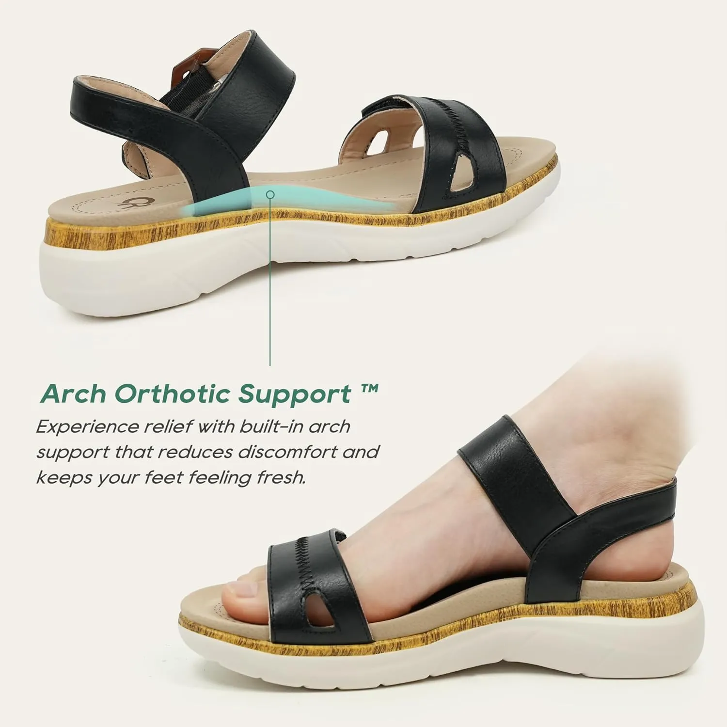 Women Orthotic Arch Support Sandals Comfortable Walking Sandals