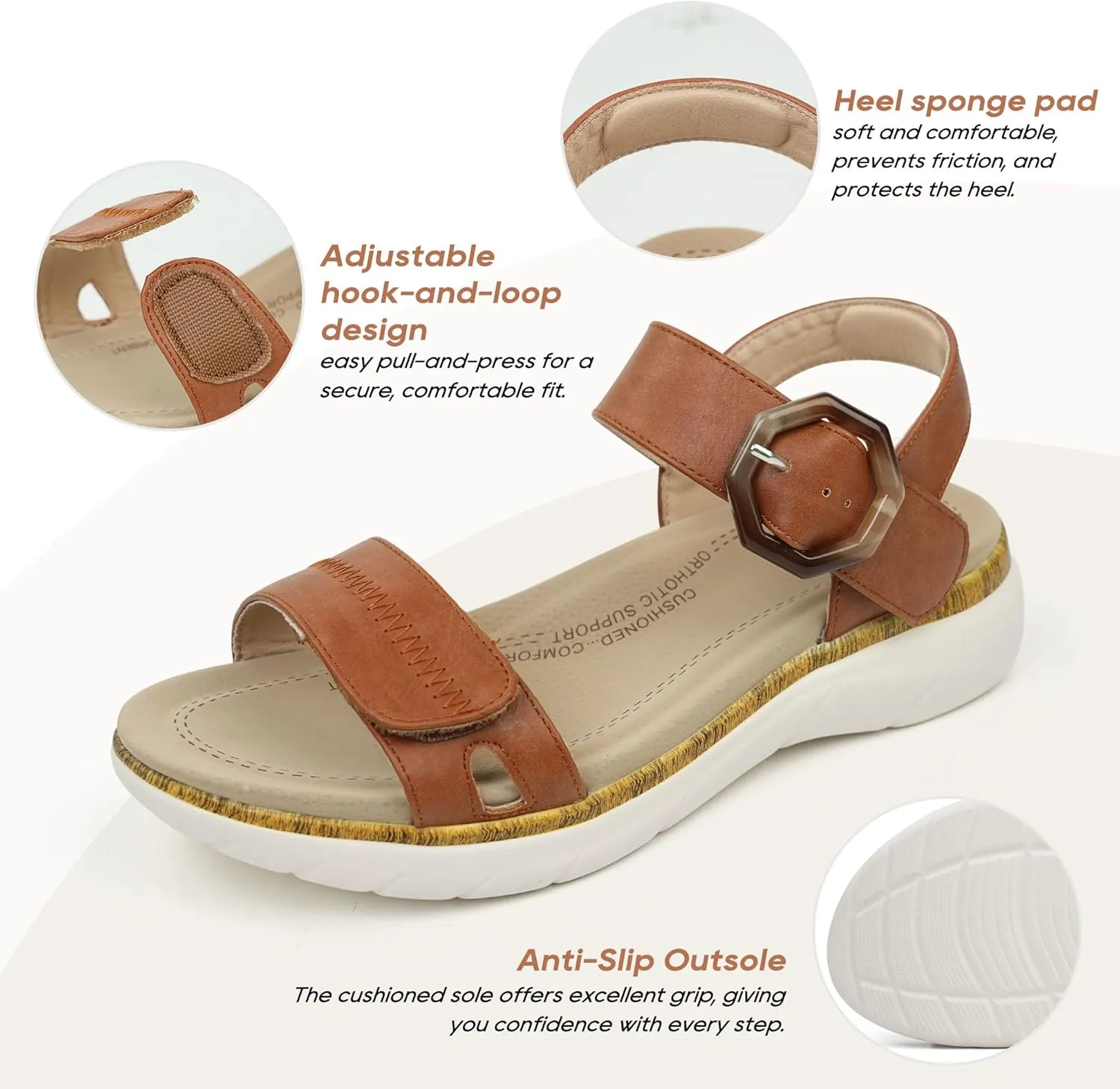 Women Orthotic Arch Support Sandals Comfortable Walking Sandals
