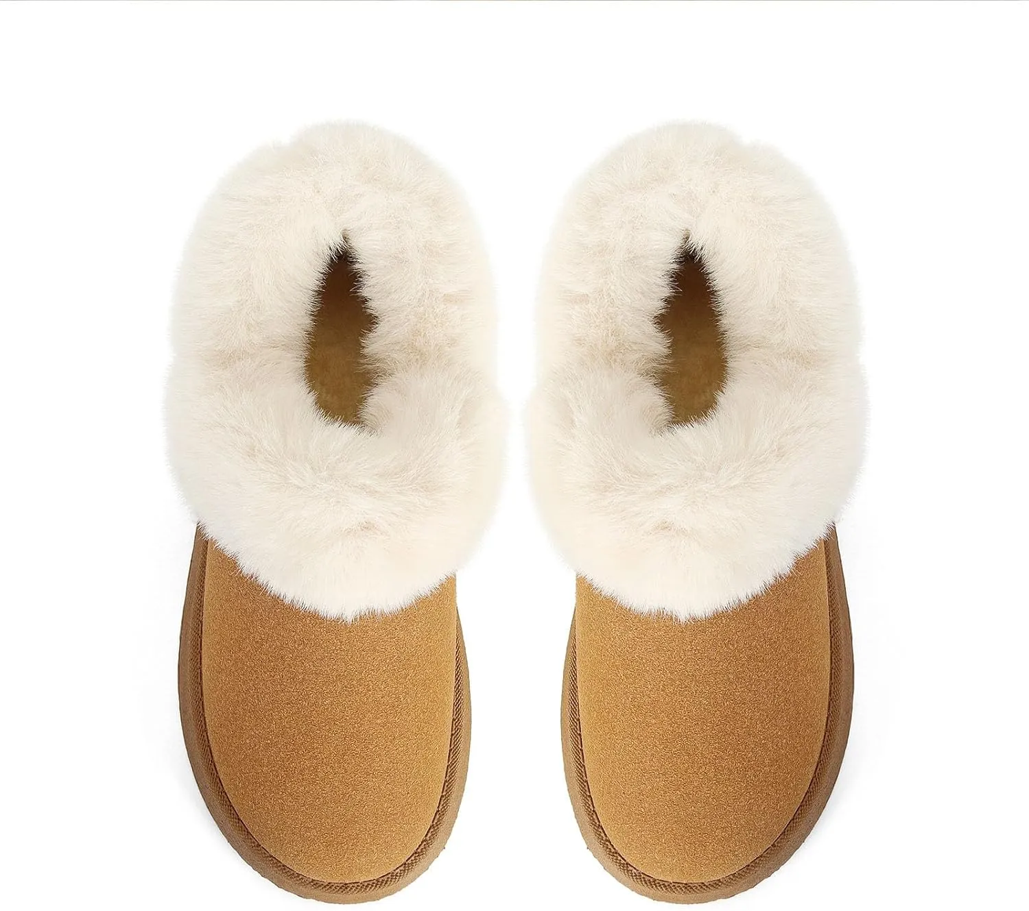 Women Platform Snow Boots Fuzzy Slippers Fluffy Mini Boots House Slippers Clogs Indoor Outdoor