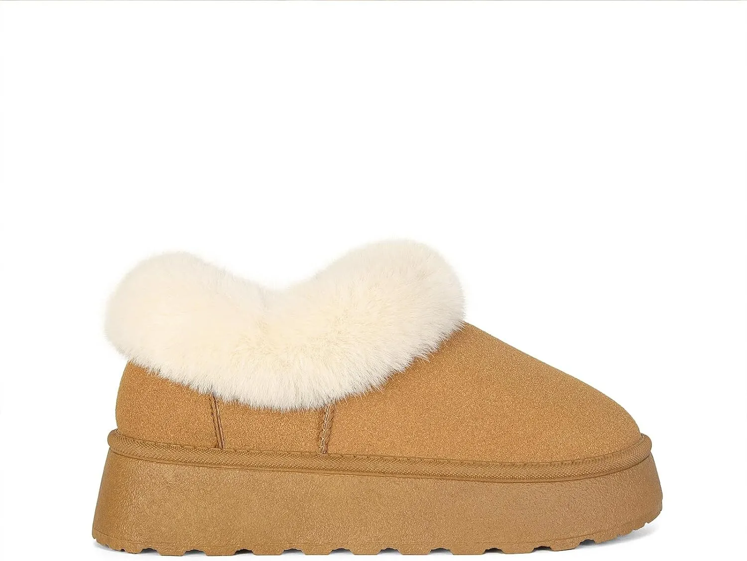 Women Platform Snow Boots Fuzzy Slippers Fluffy Mini Boots House Slippers Clogs Indoor Outdoor
