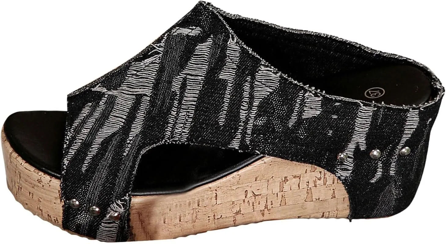 Women Summer Orthopedic Wedge Sandals Suede Open Toe Wedge Platform Sandals Breathable Comfortable Stylish Wedge Sandals Outdoor Casual Wedge Dress Shoes