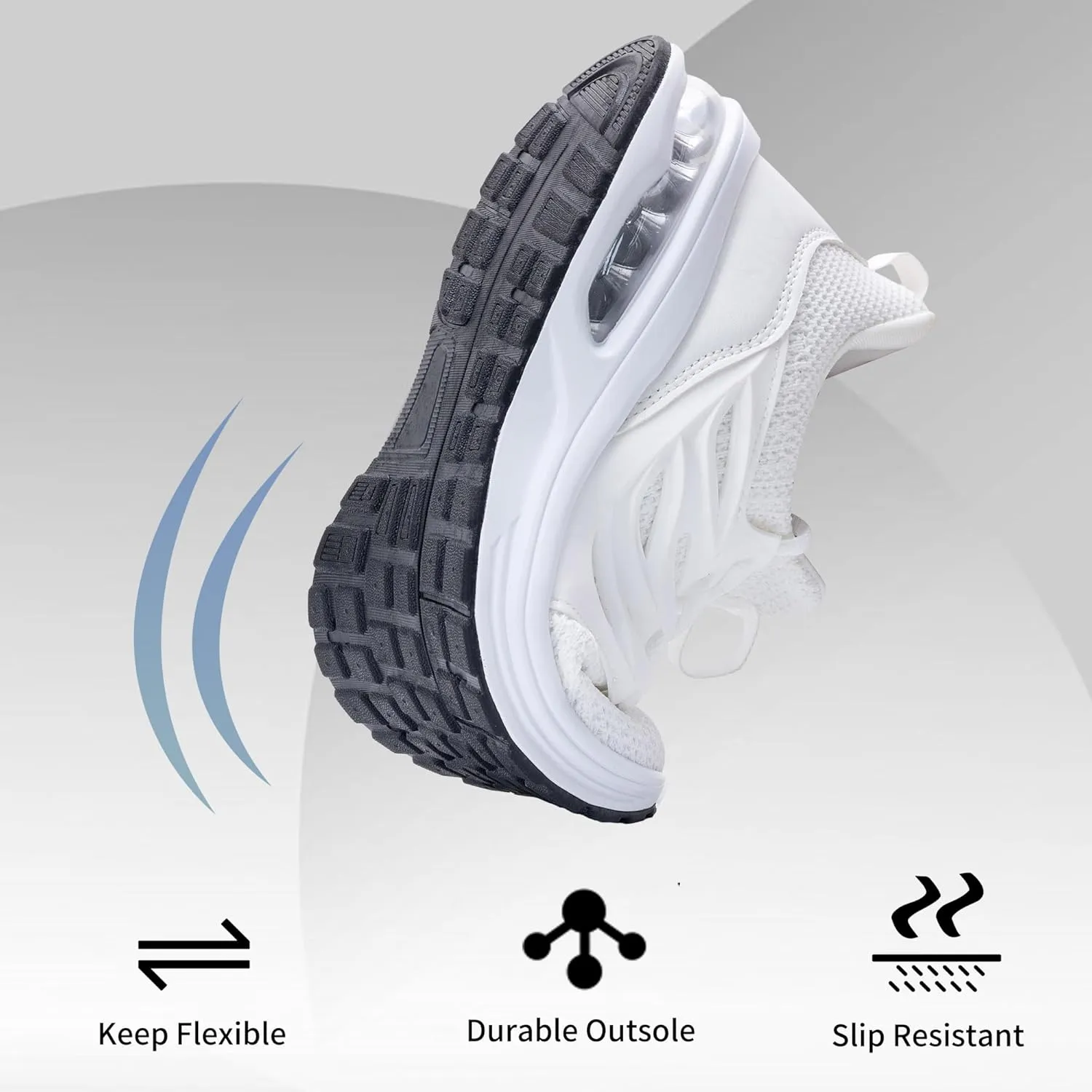 Women's Air Running Shoes Athletic Tennis Walking Slip On Shoes Lightweight Casual Sneakers for Gym Jogging Workout US Size 5.5-11