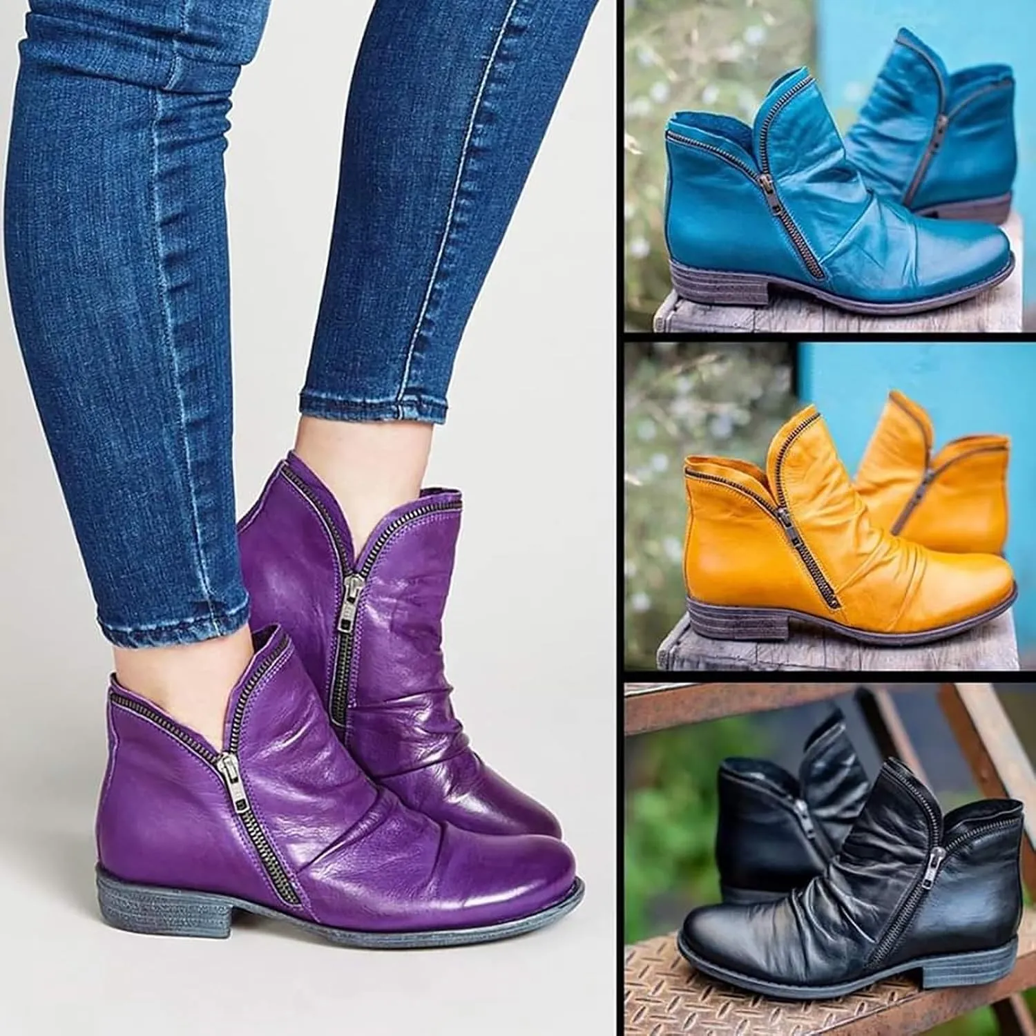 Womens Black Leather Booties And Ankle Boots Extra Wide Width Women's Ankle Boots Slip On Low Heel Booties for Women Open Toe Taupe Booties for Women Wide Width Red Booties Women Ankle Boots Wedges