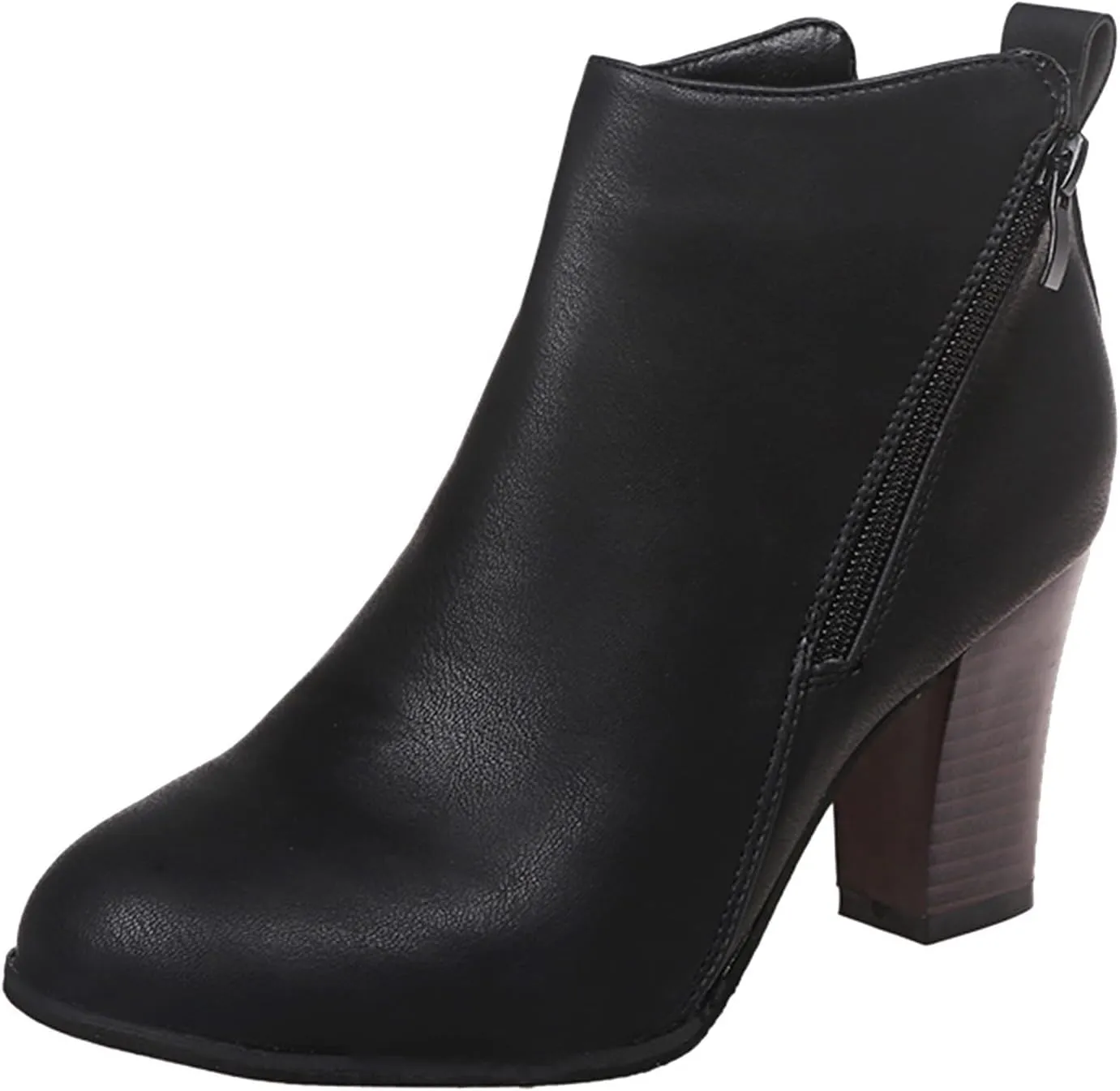 Womens Boots Ankle Heels Fall Boots for Women 2024 Low Heel Chunky Heel Combat Ankle Boot Lace up w/Side Zipper