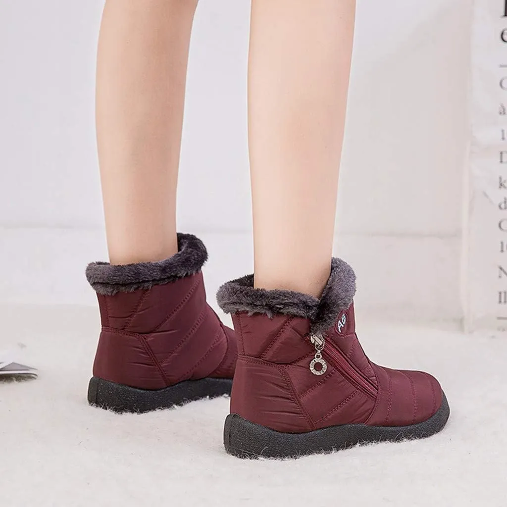 Womens Boots Snow Women's Faux Fur Boot Furry Fluffy Short Snow Boot Mid-Calf Boots Womens Wide Width Snow Boots Tall Zapatos De Mujer Para Nieve Botas De Invierno Para Mujer Con Tacones