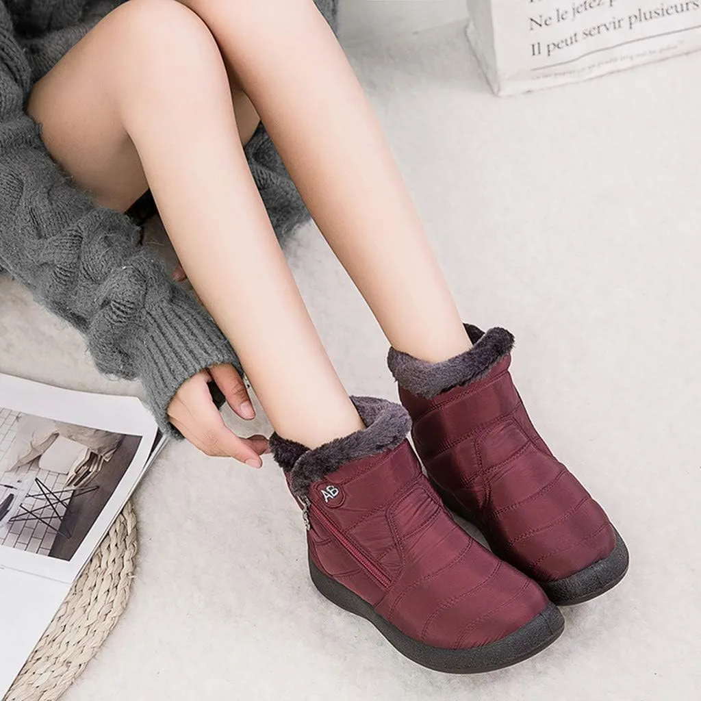 Womens Boots Snow Women's Faux Fur Boot Furry Fluffy Short Snow Boot Mid-Calf Boots Womens Wide Width Snow Boots Tall Zapatos De Mujer Para Nieve Botas De Invierno Para Mujer Con Tacones