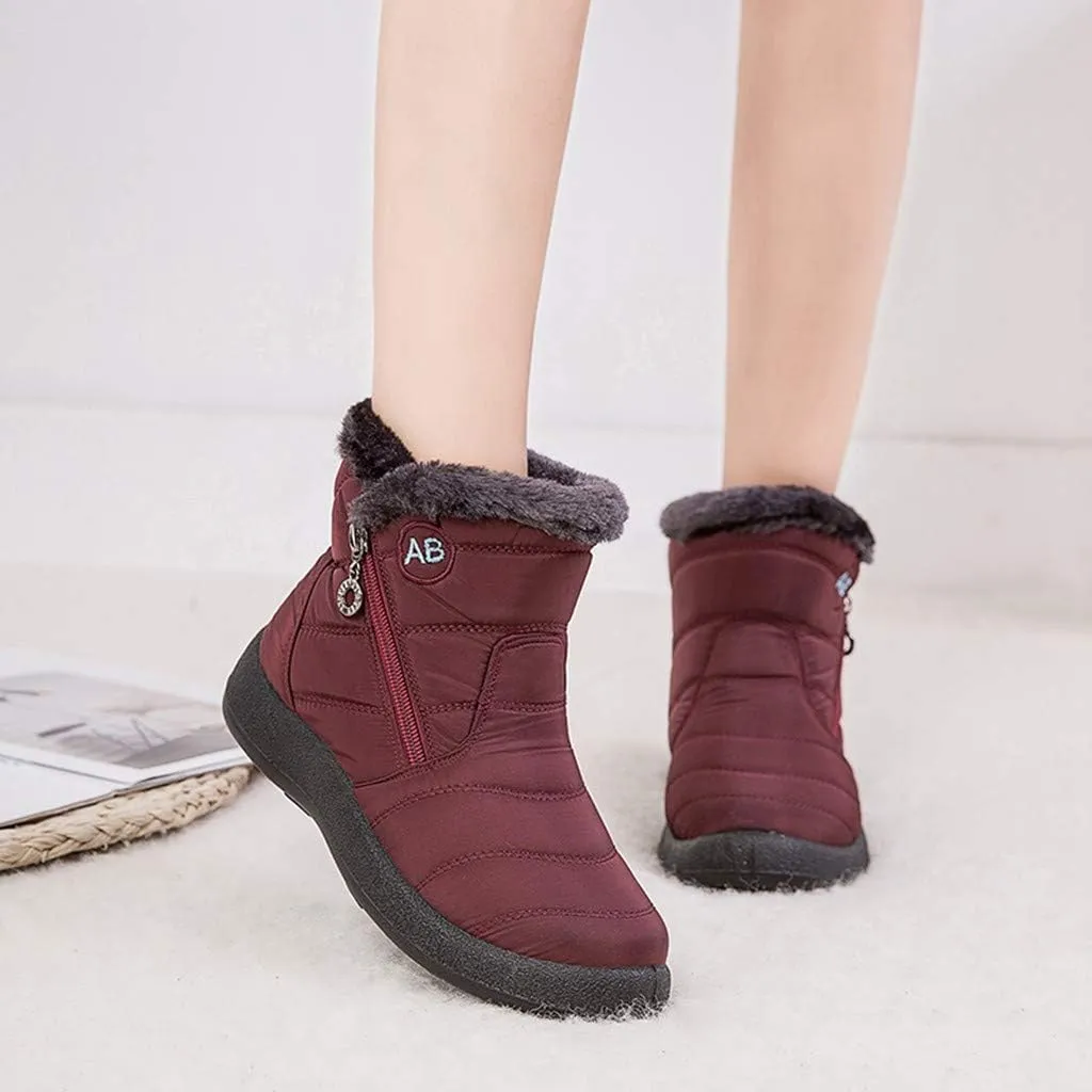 Womens Boots Snow Women's Faux Fur Boot Furry Fluffy Short Snow Boot Mid-Calf Boots Womens Wide Width Snow Boots Tall Zapatos De Mujer Para Nieve Botas De Invierno Para Mujer Con Tacones
