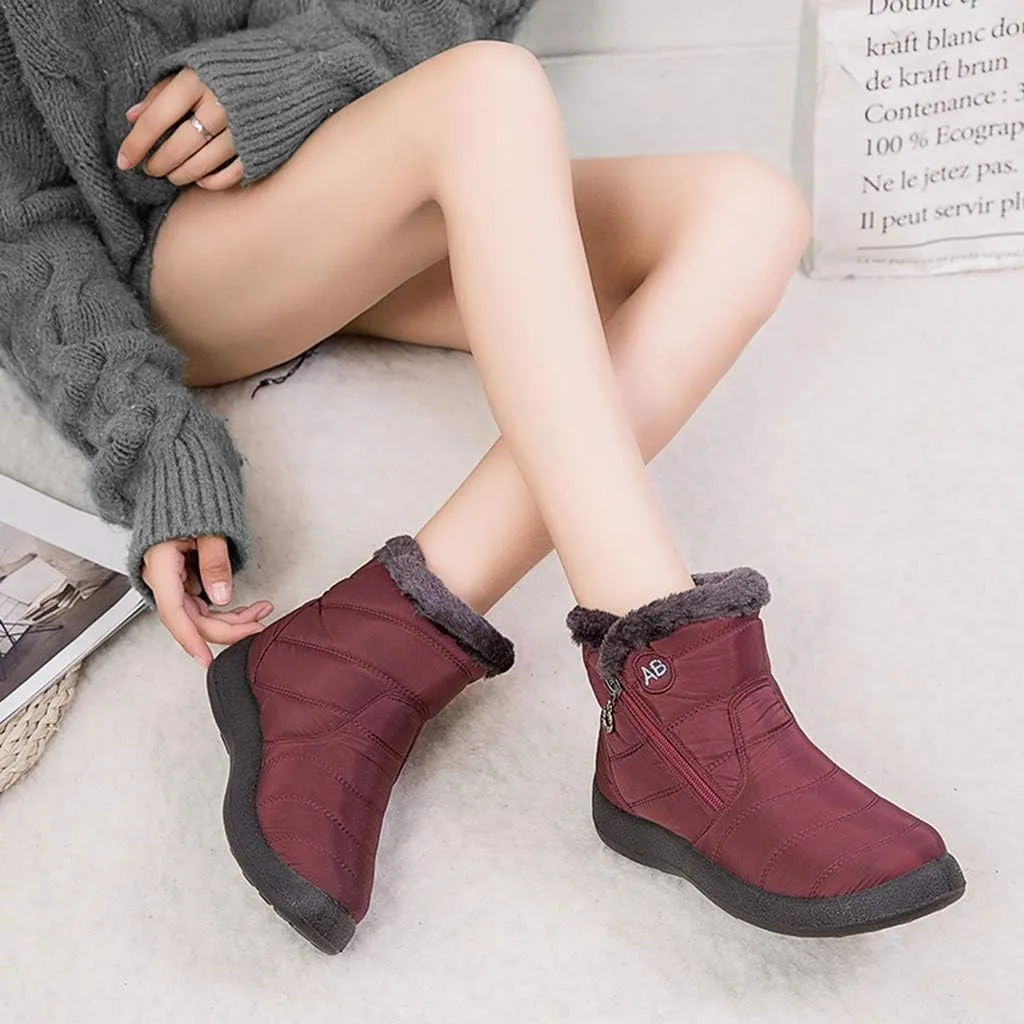 Womens Boots Snow Women's Faux Fur Boot Furry Fluffy Short Snow Boot Mid-Calf Boots Womens Wide Width Snow Boots Tall Zapatos De Mujer Para Nieve Botas De Invierno Para Mujer Con Tacones
