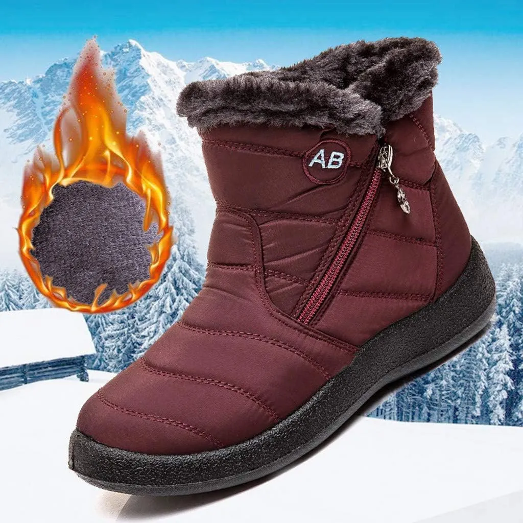 Womens Boots Snow Women's Faux Fur Boot Furry Fluffy Short Snow Boot Mid-Calf Boots Womens Wide Width Snow Boots Tall Zapatos De Mujer Para Nieve Botas De Invierno Para Mujer Con Tacones