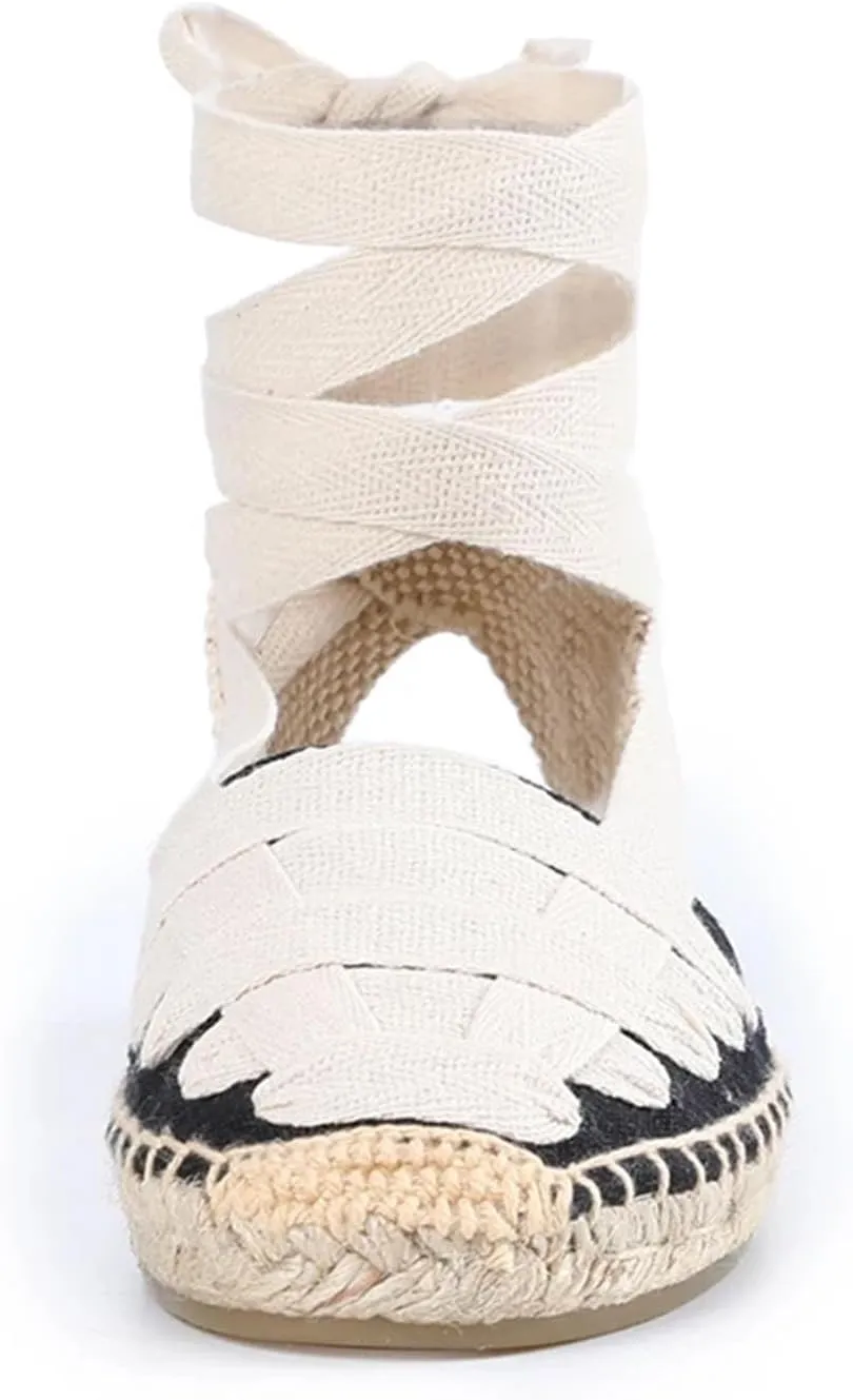 Women's Canvas Espadrilles, Elastic Band Slip-On Casual Summer Shoes