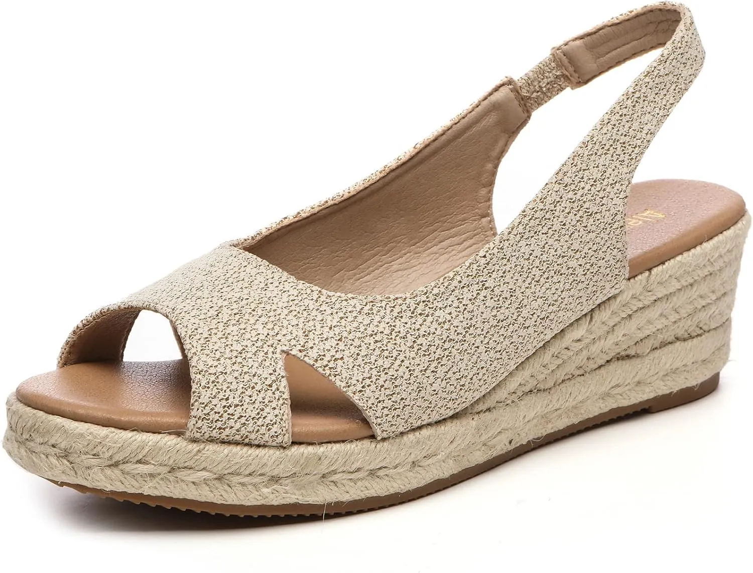 Women's Classic Comfort Open Toe Cross Espadrilles Wedge Sandals