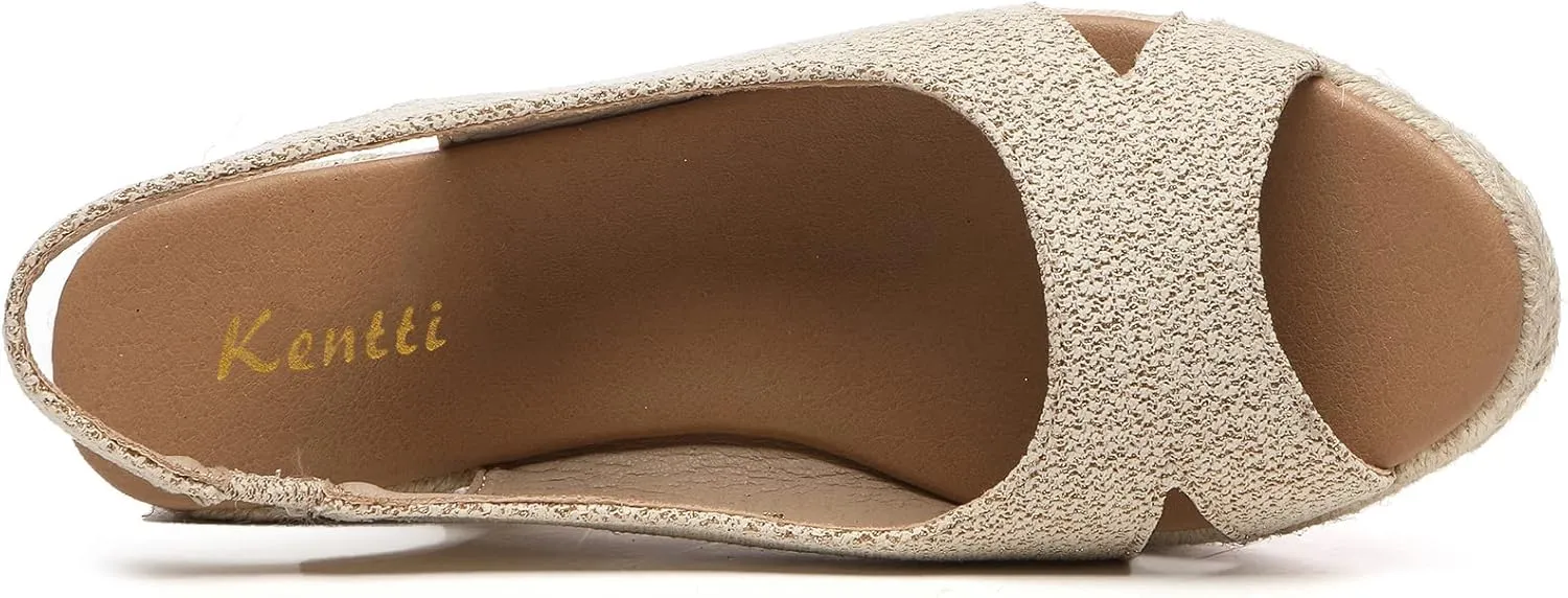 Women's Classic Comfort Open Toe Cross Espadrilles Wedge Sandals